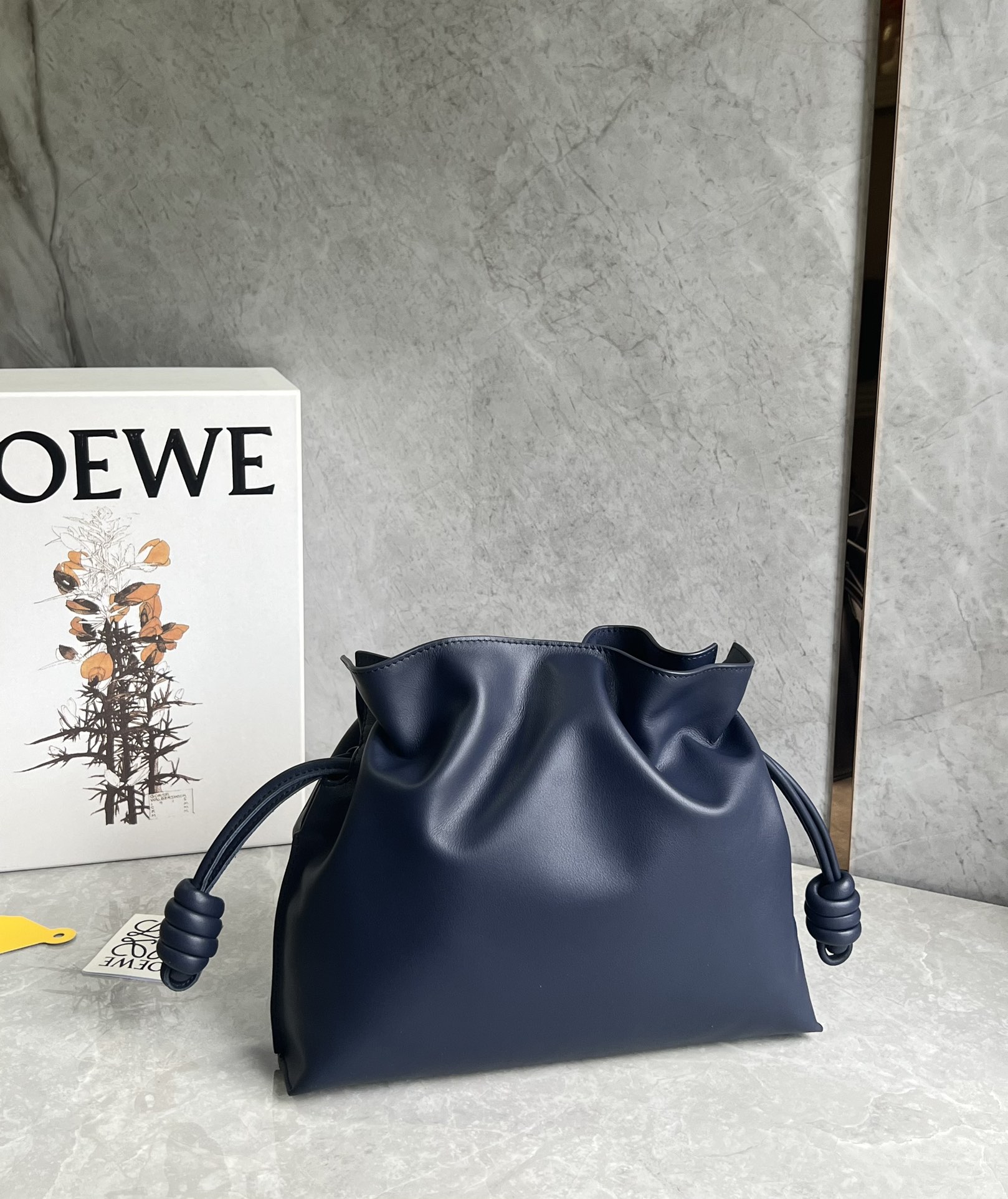 Loewe Medium Flamenco Clutch in Nappa Calfskin Abyss Blue